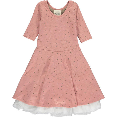 Annie Reversible Dress - Pink Floral and Tan by Vignette FINAL SALE
