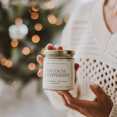 9oz Soy Candle - Hot Cocoa and Peppermint by Sweet Water Decor