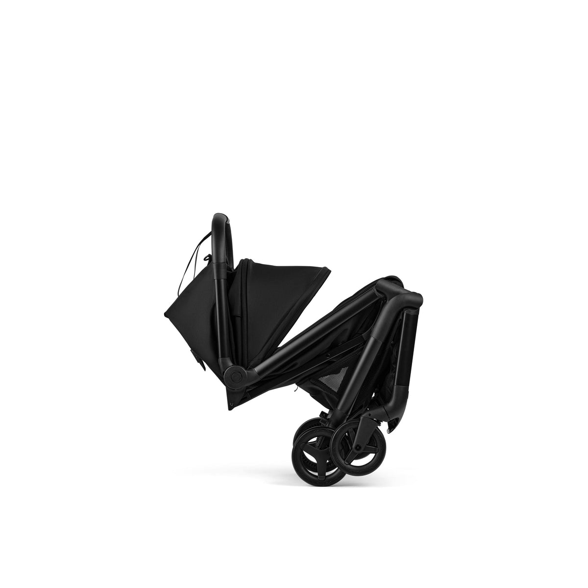 Black stroller on a white background