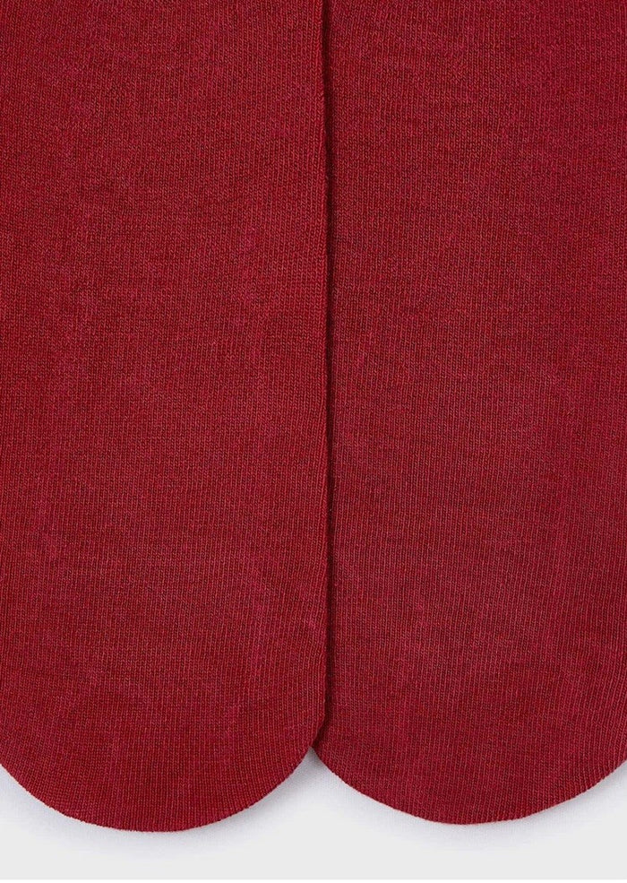 Close-up of red socks on a white background