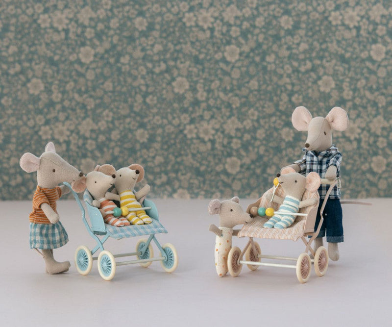 Stroller, Baby Mice - Mint by Maileg