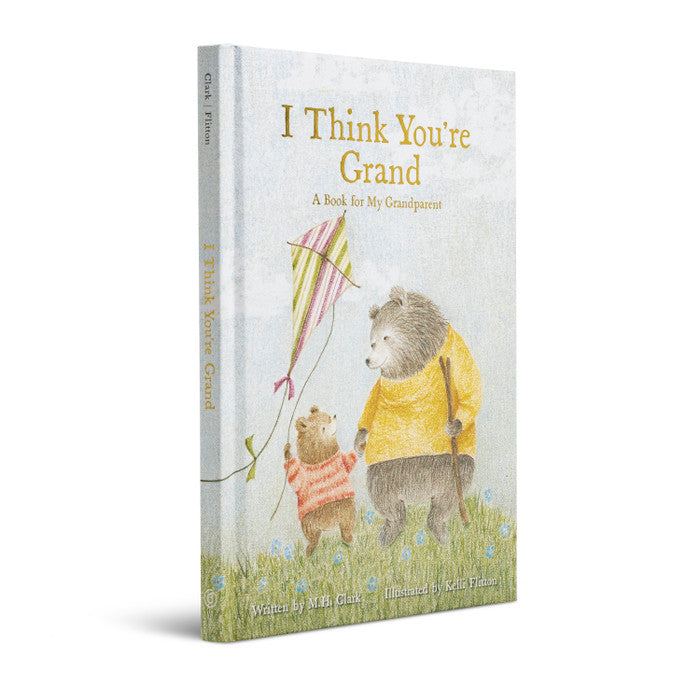 Children's book titled 'I Think You're Grand' with two bears on a white background