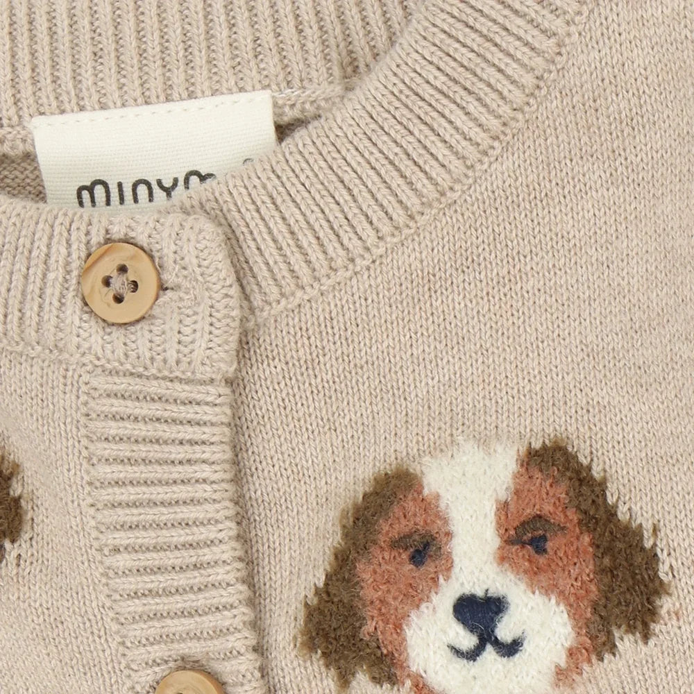Knitted sweater with dog design and Miny Ko label