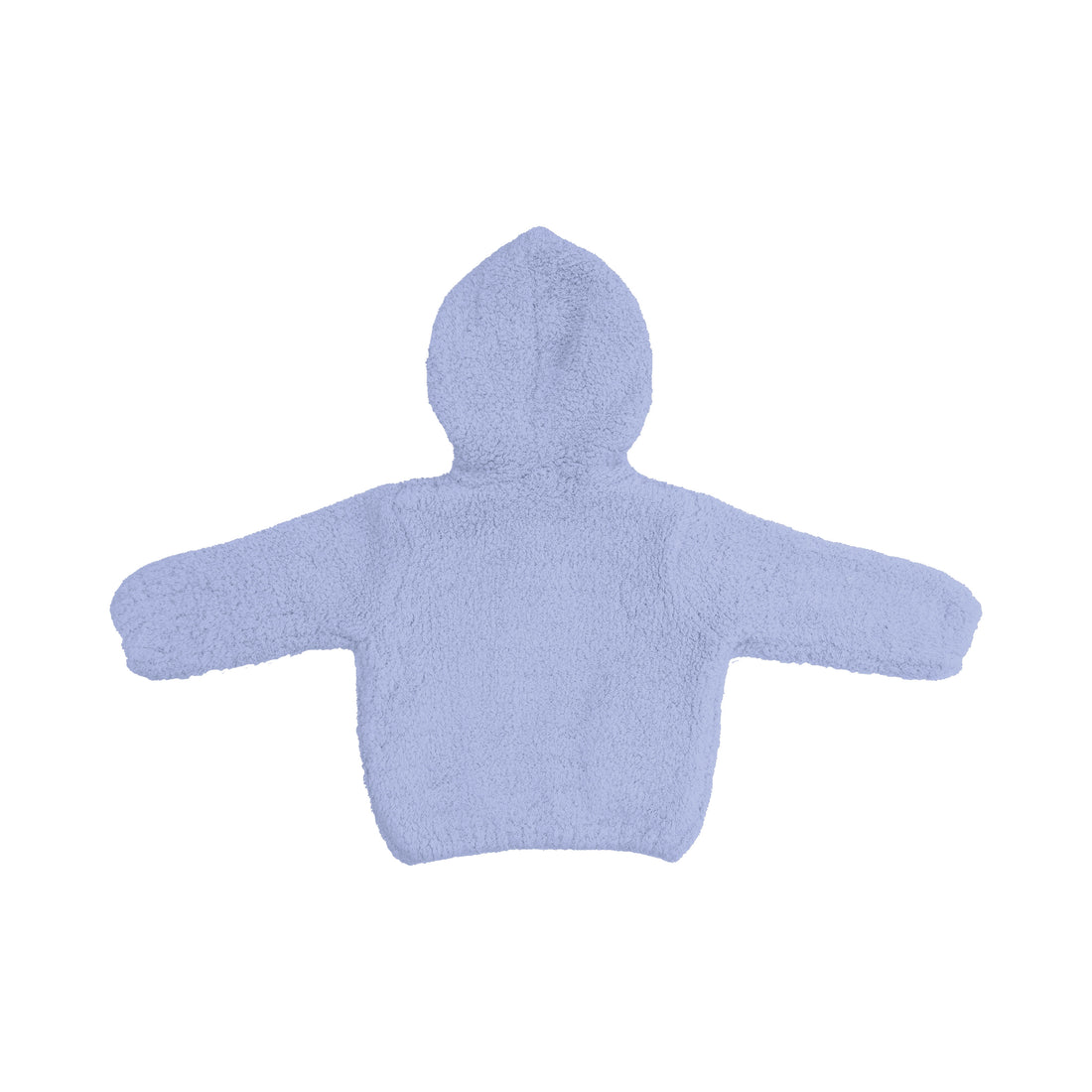 Light blue baby hoodie on a white background