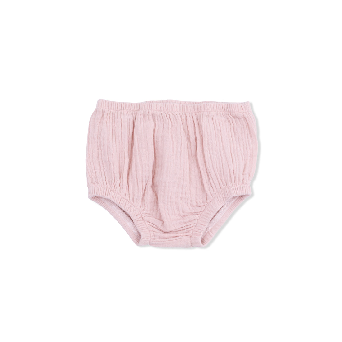 Pink baby bloomers on a white background