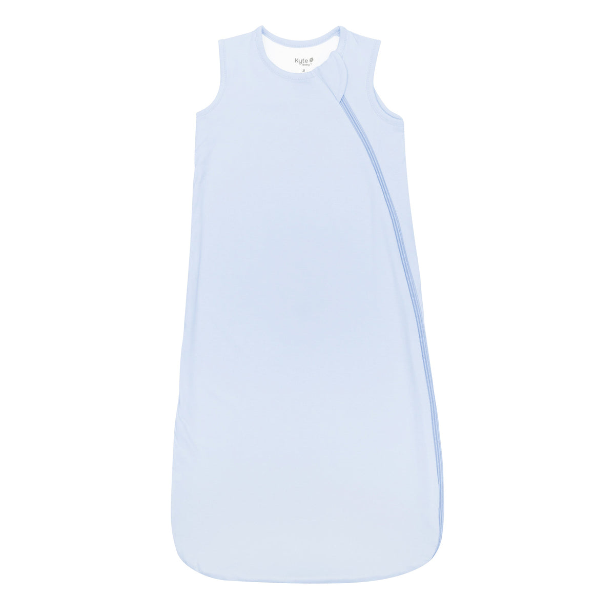 Light blue sleeveless dress on a white background