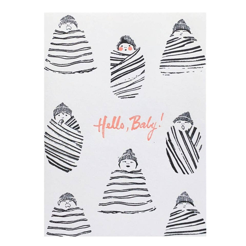 Swaddled Hello Baby Card by Smudge Ink