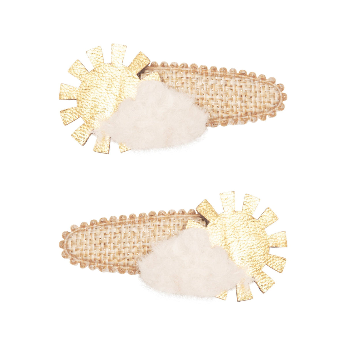 2 yellow hair clips on a white background