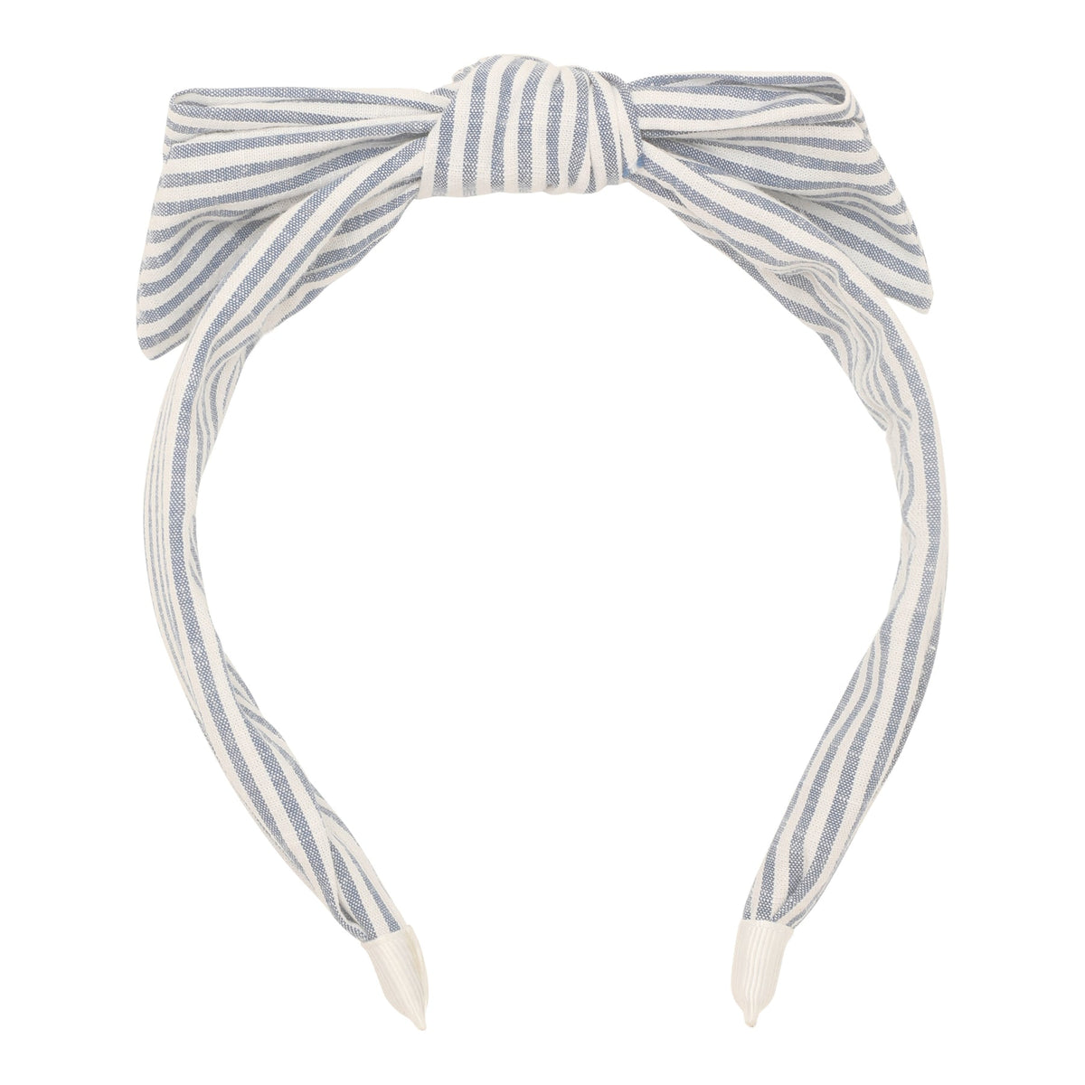 Striped headband with a bow on a white background