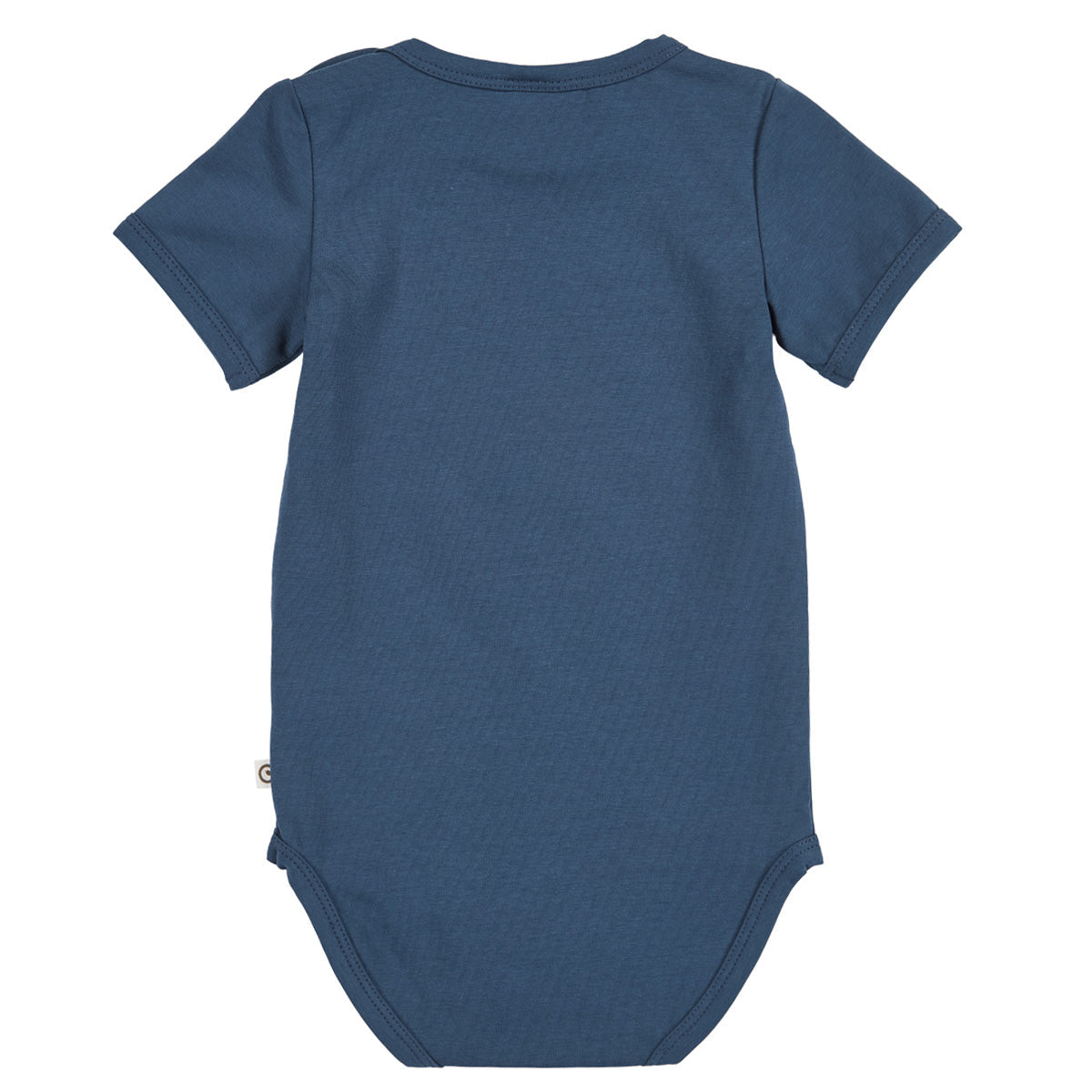 Blue baby onesie on a white background