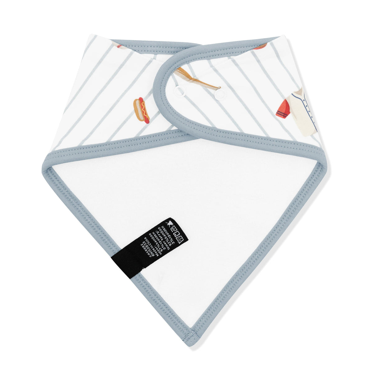 Clear plastic bag with gray border and brand label on a white background