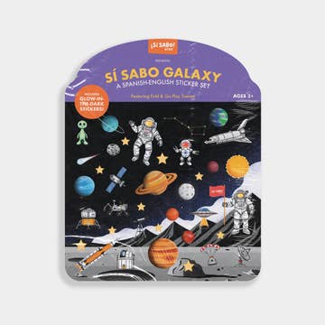 Sö Sabo Galaxy sticker set packaging with space-themed illustrations on a white background