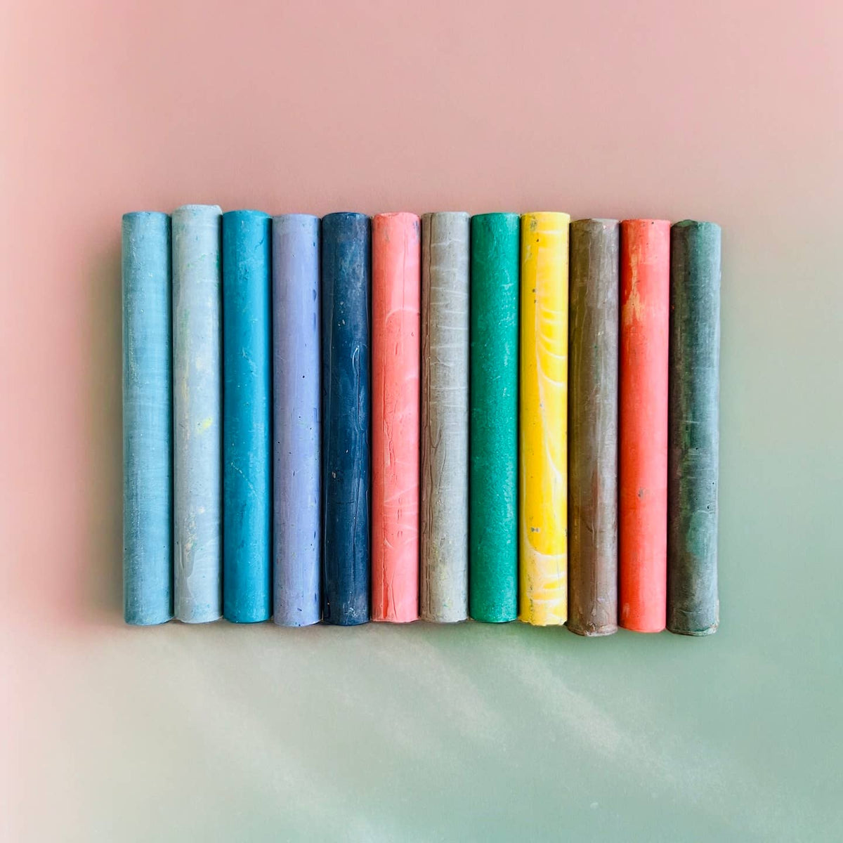 Set of colorful rolled-up papers on a gradient background