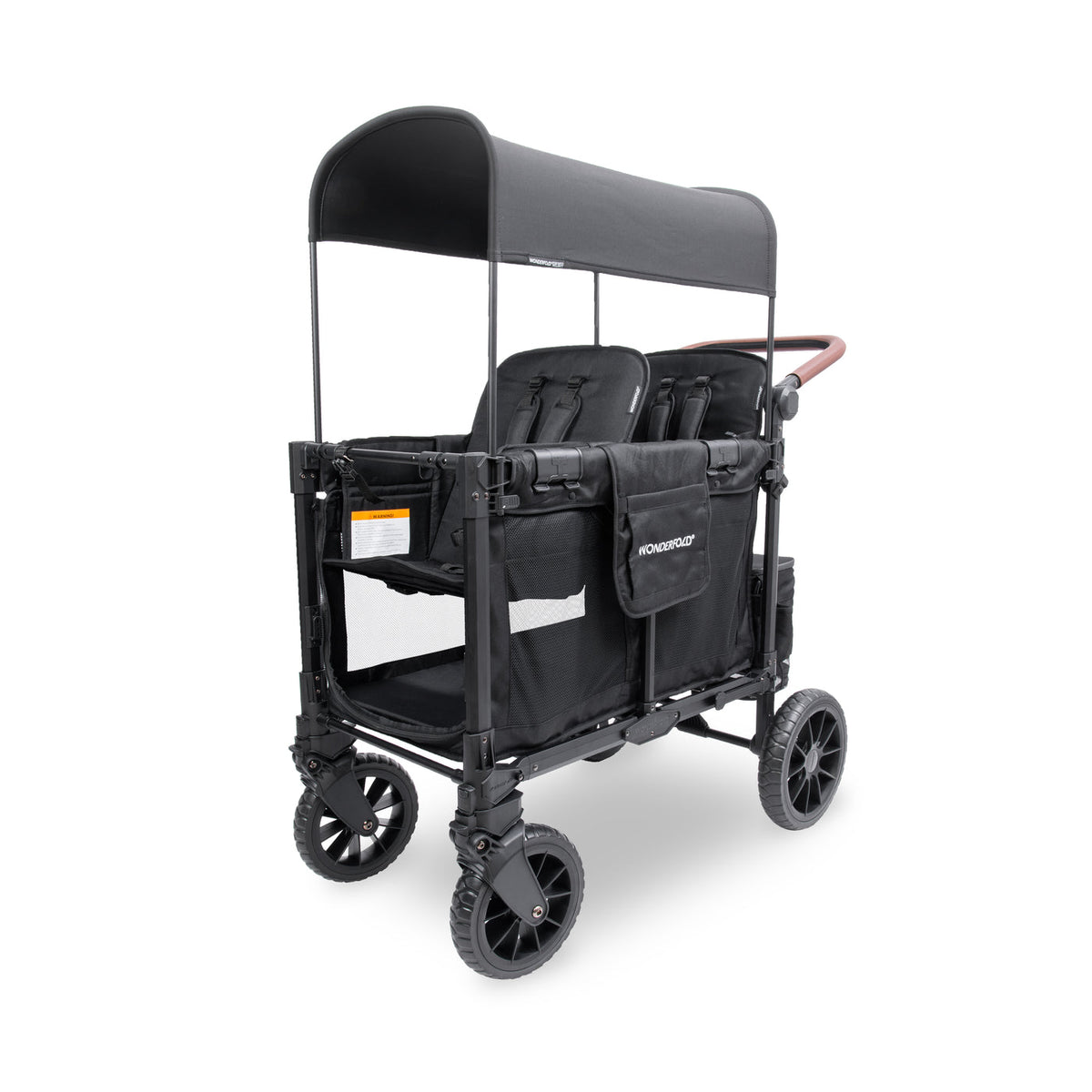 Black wagon with canopy on a white background