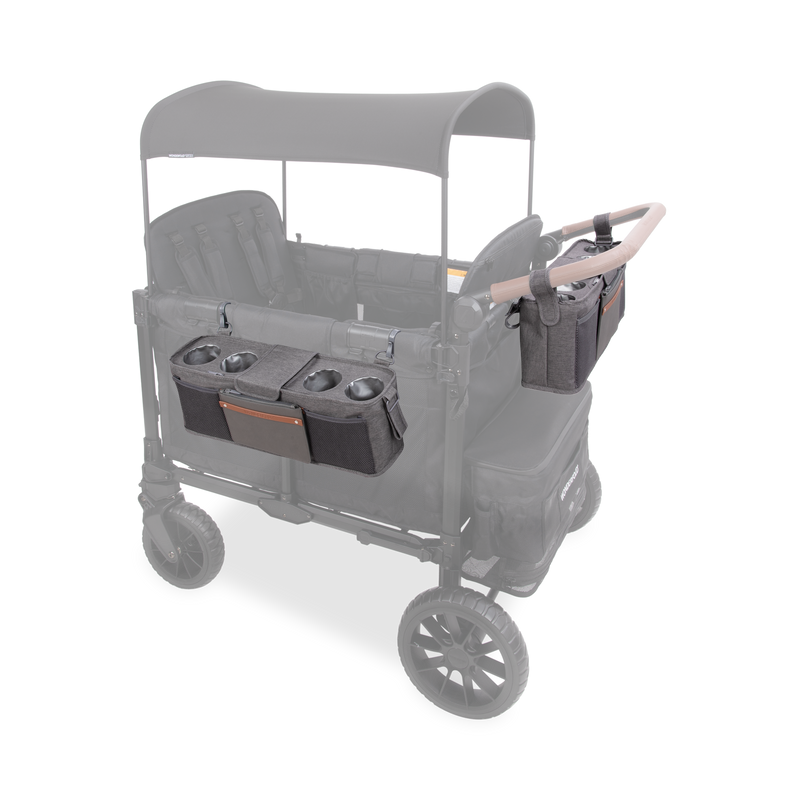 Gray wagon with storage compartments on a white background