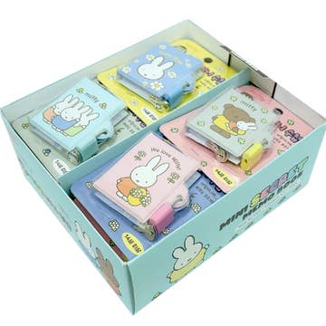 Set of small notebooks with cartoon characters in a box