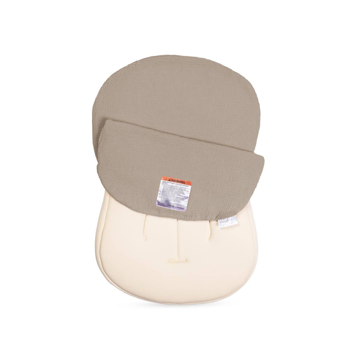 Beige seat cover on a mannequin with a white background