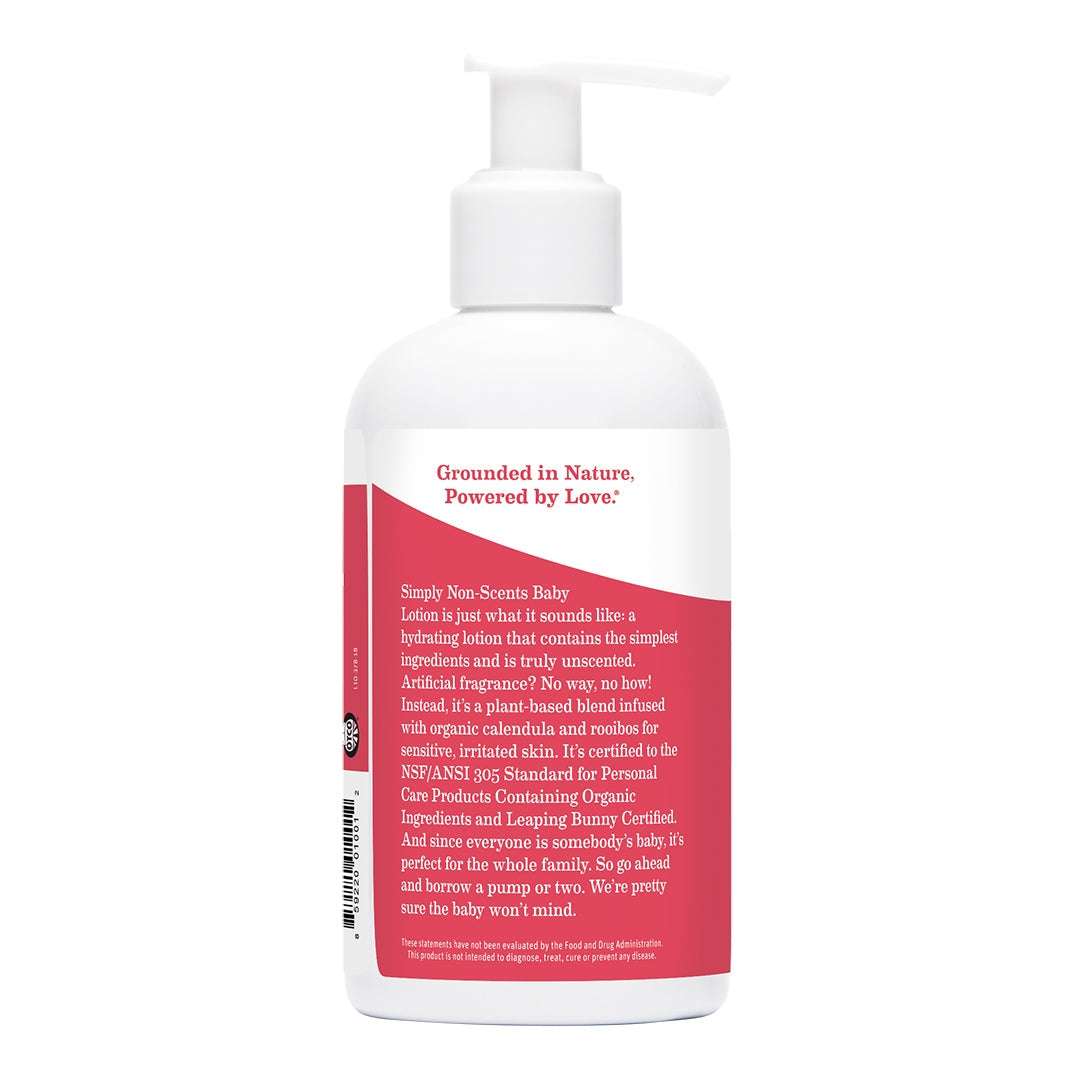 White bottle with a red label on a white background