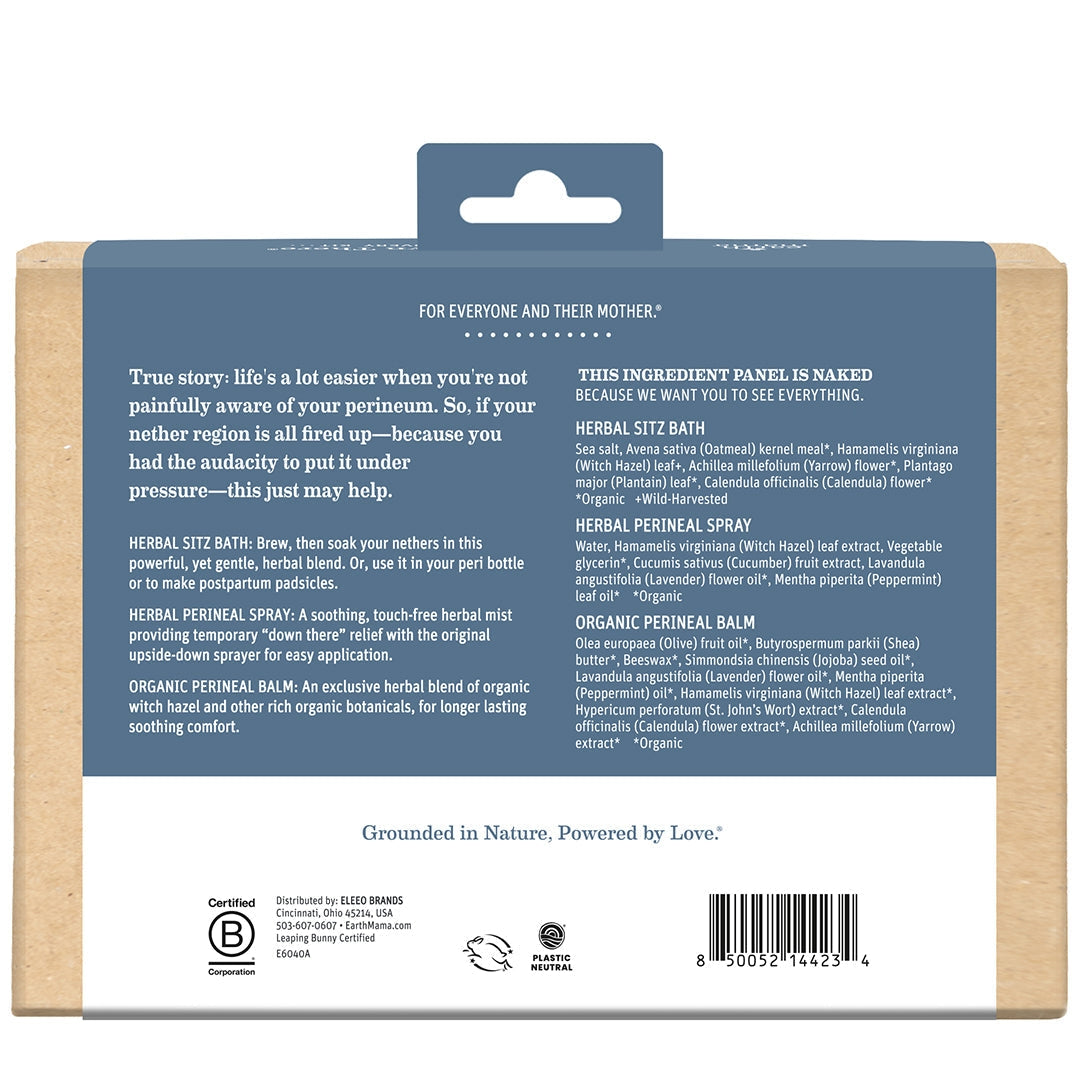 Back of a product packaging with text and branding elements on a white background
