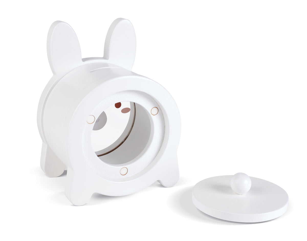 White pet water fountain with dog ears on a white background