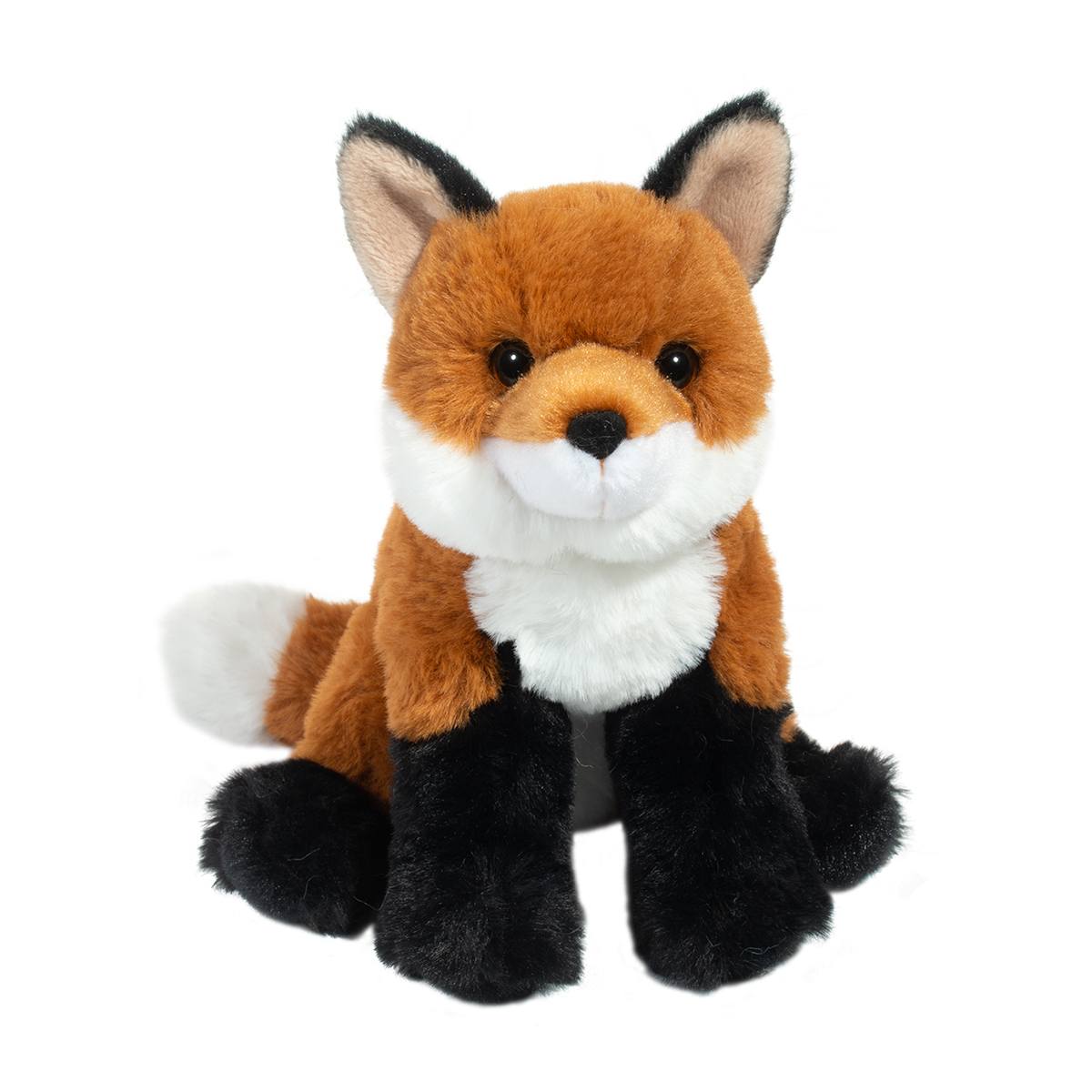 Plush fox toy on a white background