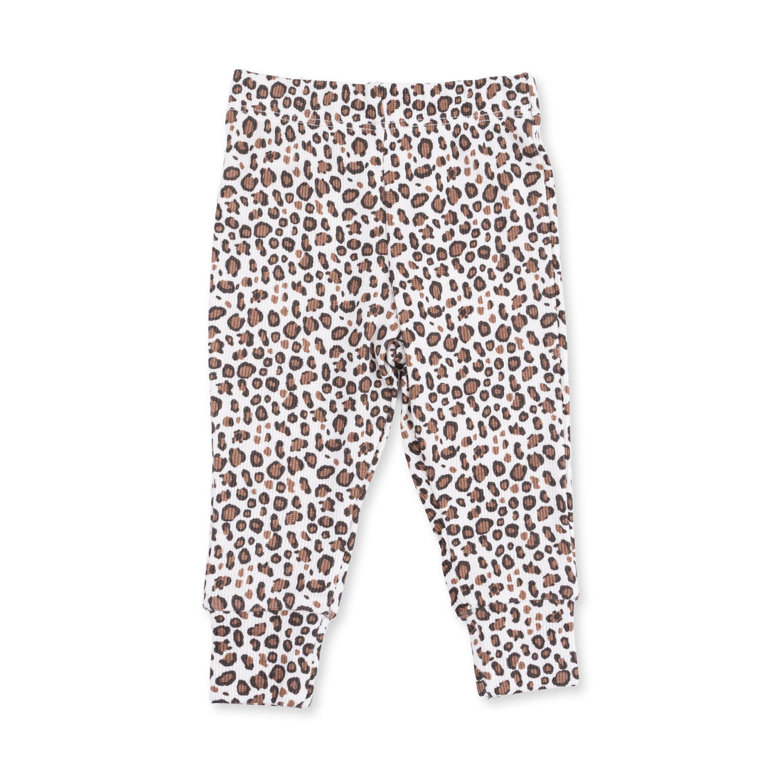 Leopard print pants on a white background