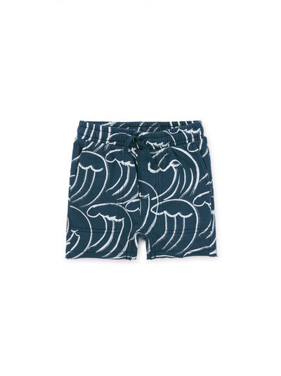 Printed Gym Shorts - Kanagawa Waves by Tea Collection FINAL SALE