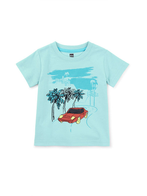 Race Car Riviera Graphic Tee - Canal Blue by Tea Collection FINAL SALE