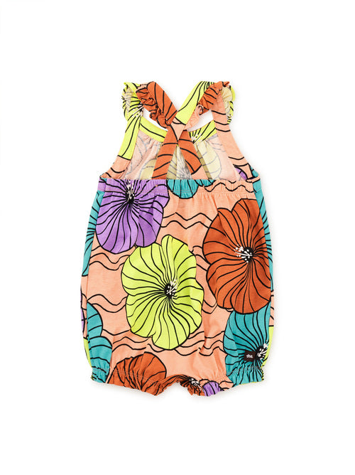 Cross-Back Baby Romper - Leso Hibiscus by Tea Collection