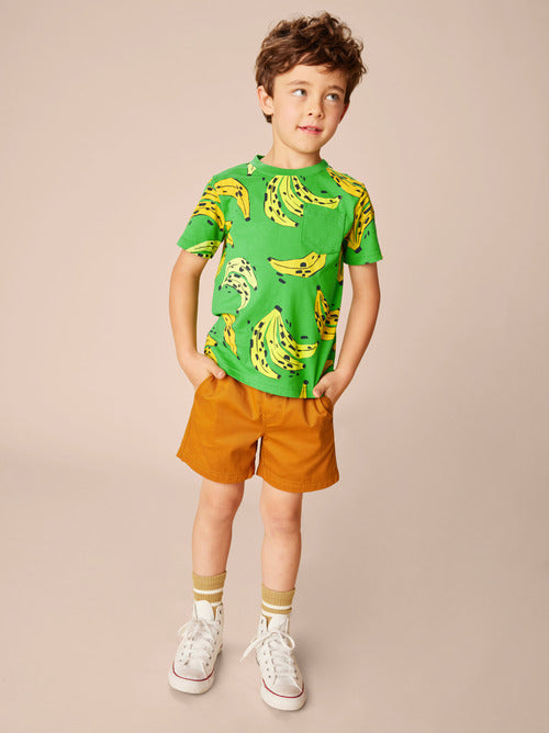 Printed Pocket Tee - Leopard Spot Bananas by Tea Collection