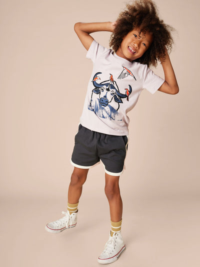 Sporty Ringer Shorts - Pepper by Tea Collection