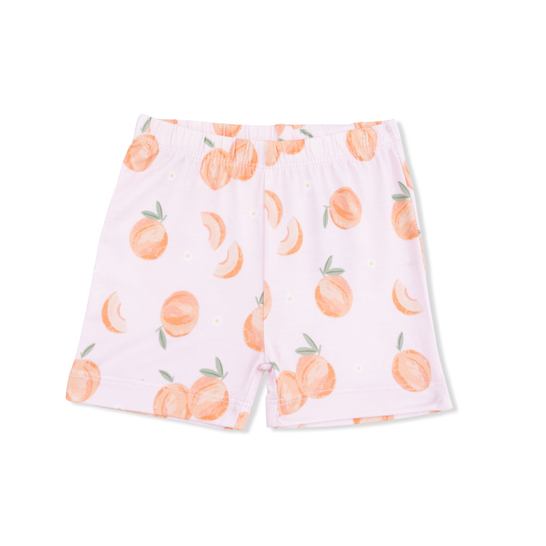 Shorts with peach pattern on a white background