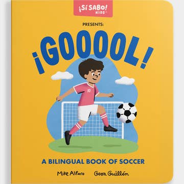 Book cover of '¡SÓlo! Kids' with a child playing soccer and the word 'GOOOL!' on a yellow background.