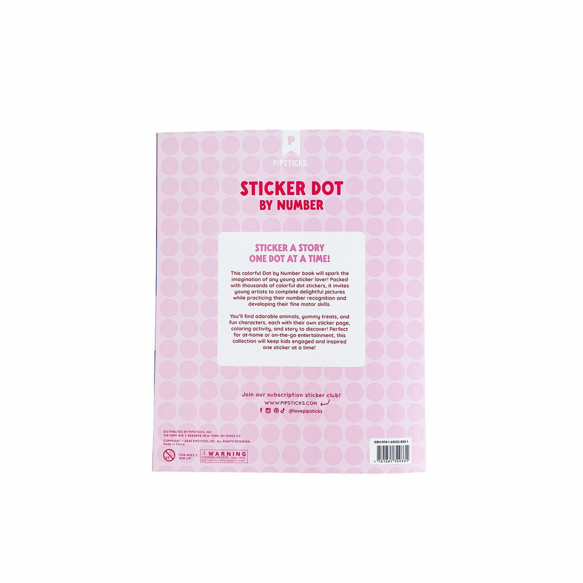 Sticker book packaging with pink background
