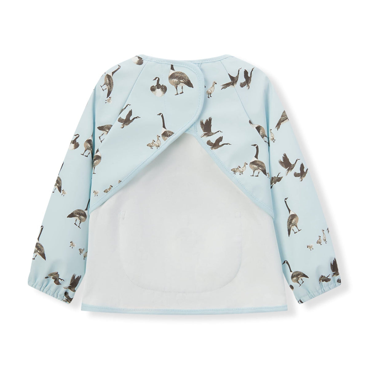 Baby jacket with bird pattern on a white background