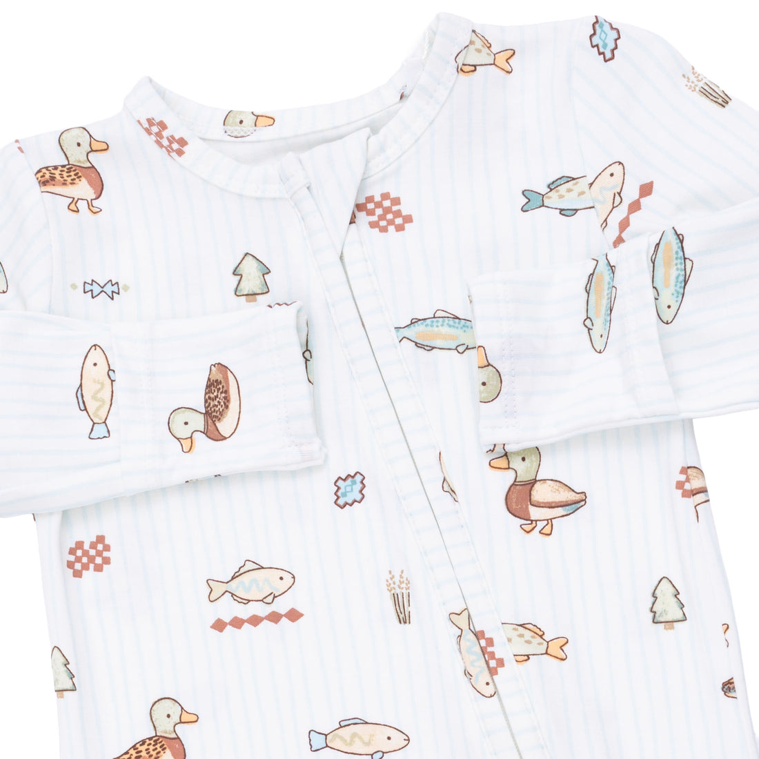 Baby swaddle blanket with animal pattern on a white background