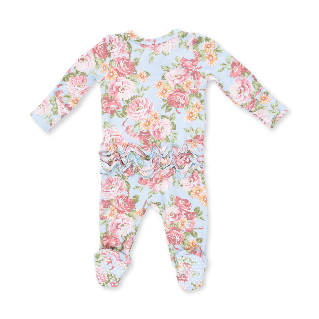 Floral baby onesie on a white background