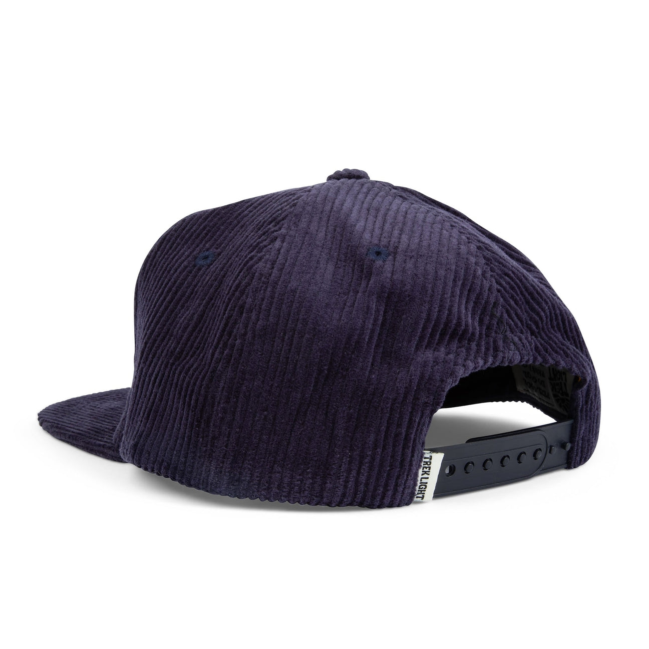 Navy blue corduroy cap on a white background