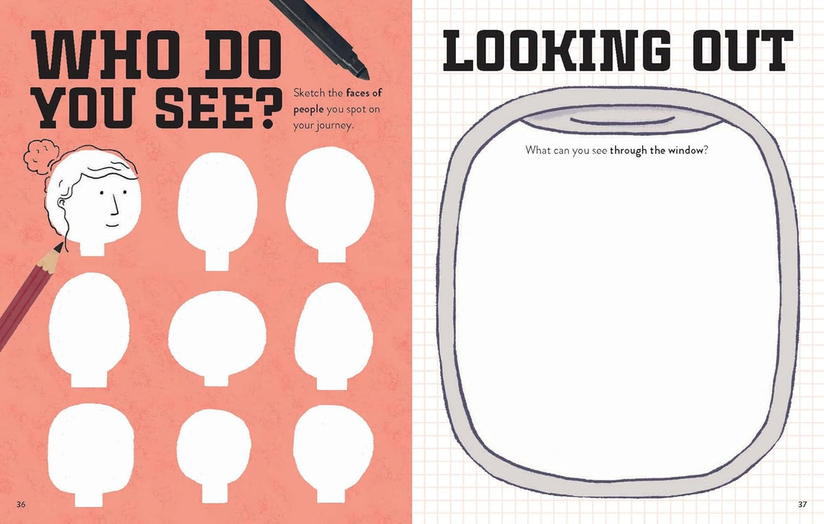 Illustration book page with 'Who do you see?' and 'Looking out' activities.