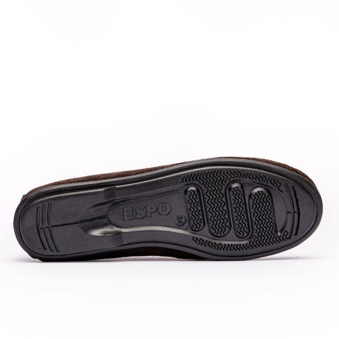 Black sole of a shoe with 'Espo' branding on a white background