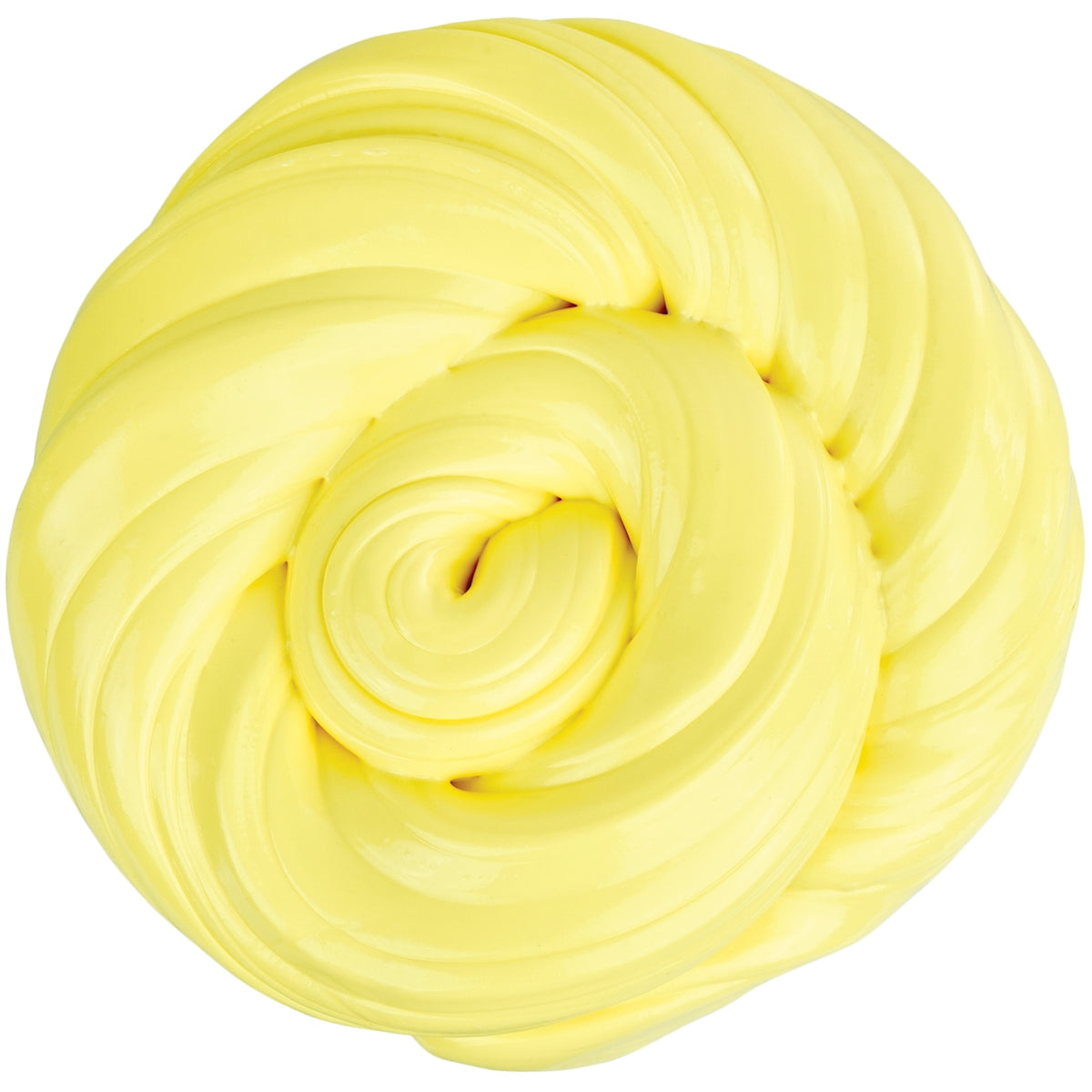 Yellow slime in a twisted shape on a white background