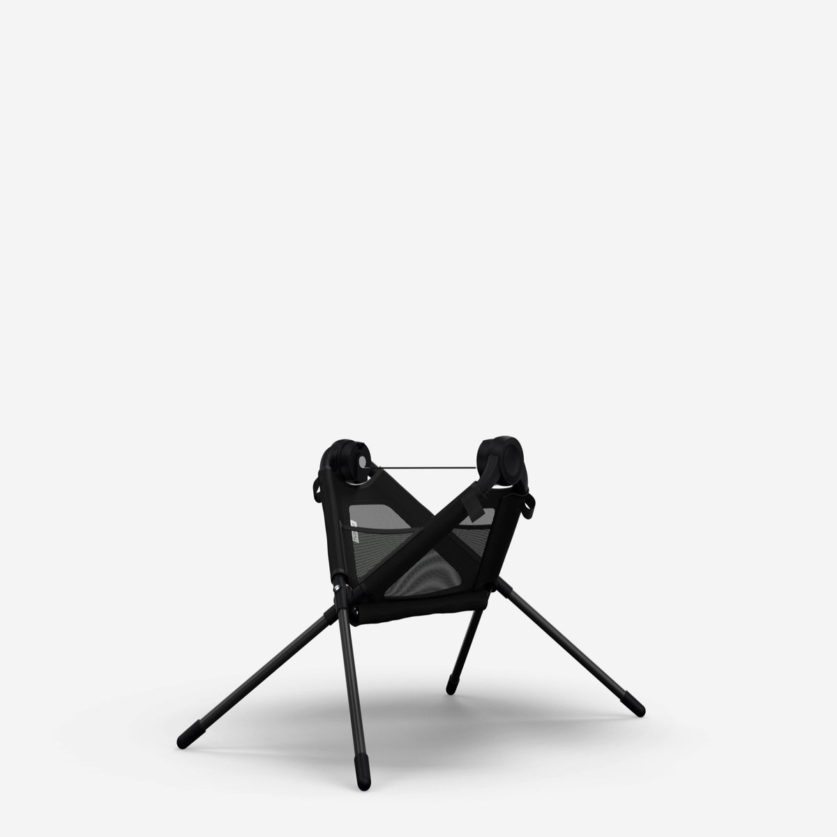 Black portable chair on a white background