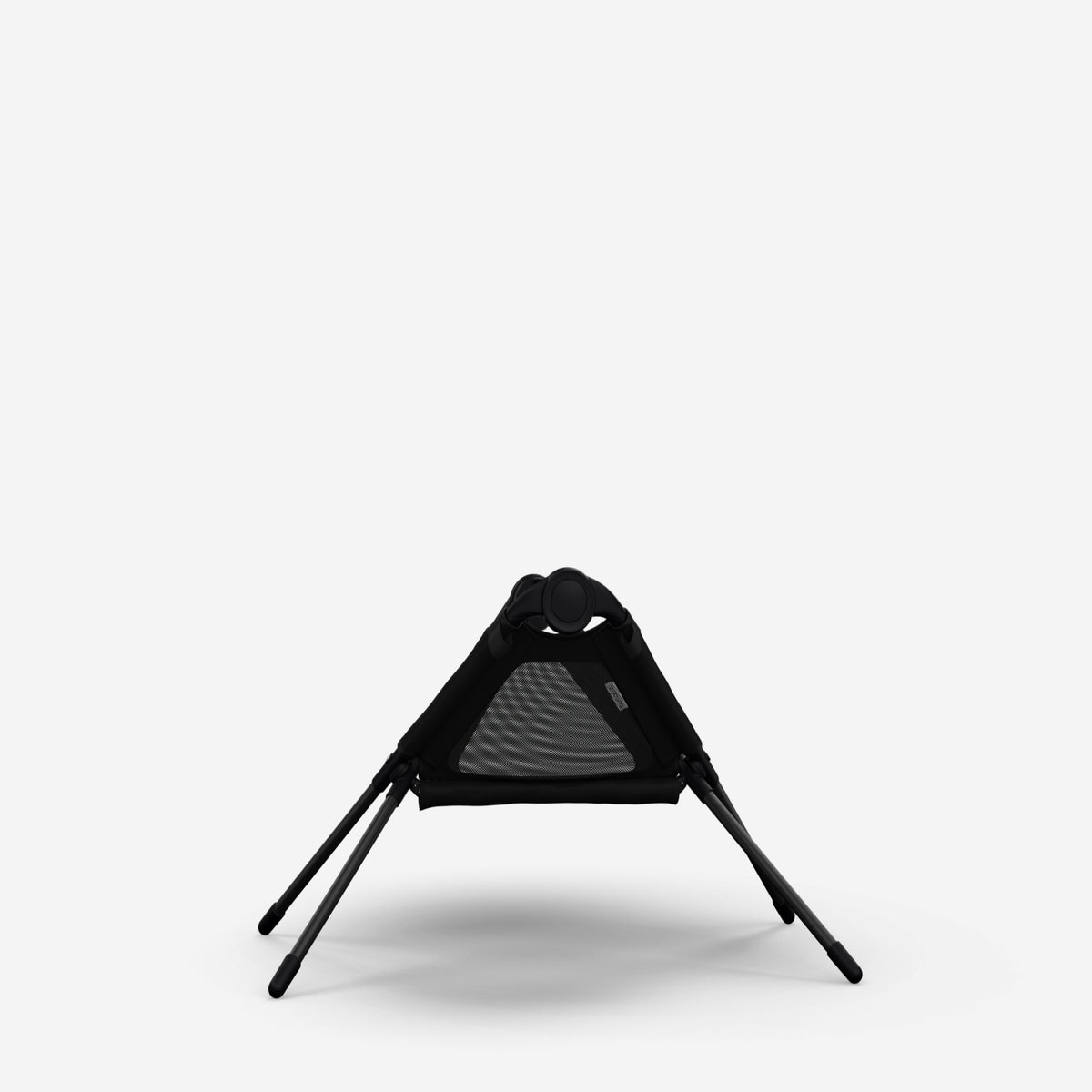 Black portable chair on a white background