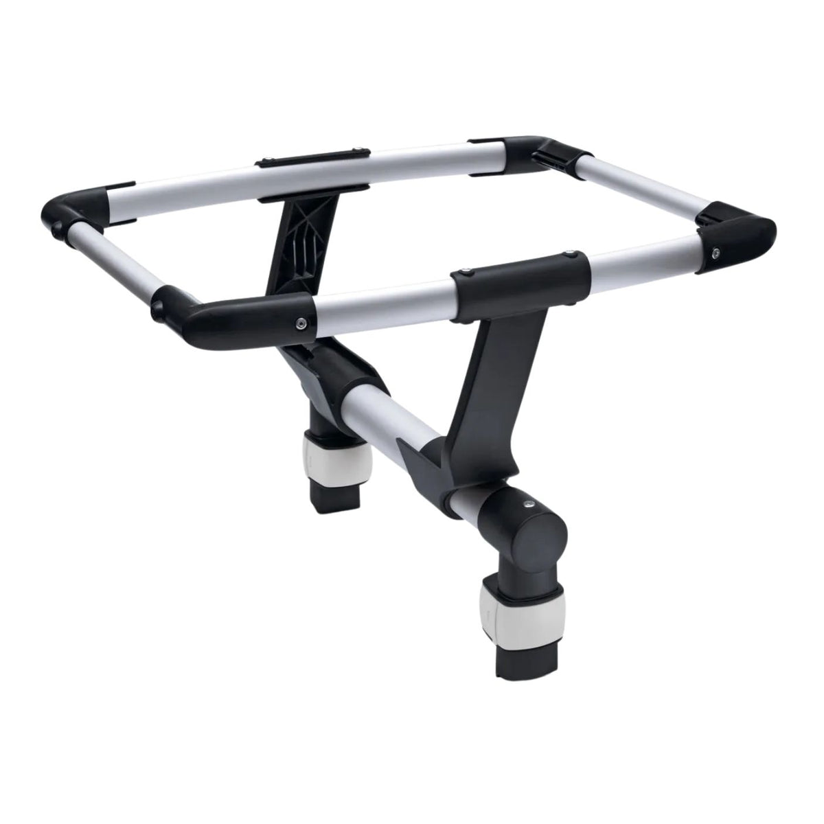 Black and silver adjustable stand on a white background