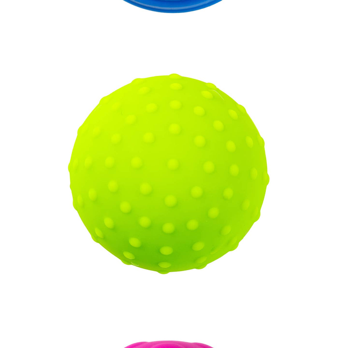 Green textured ball on a white background