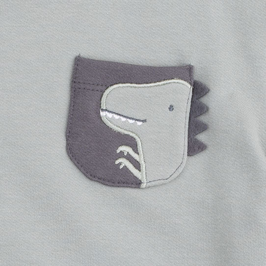 A light grey dinos design on a light grey shirt.