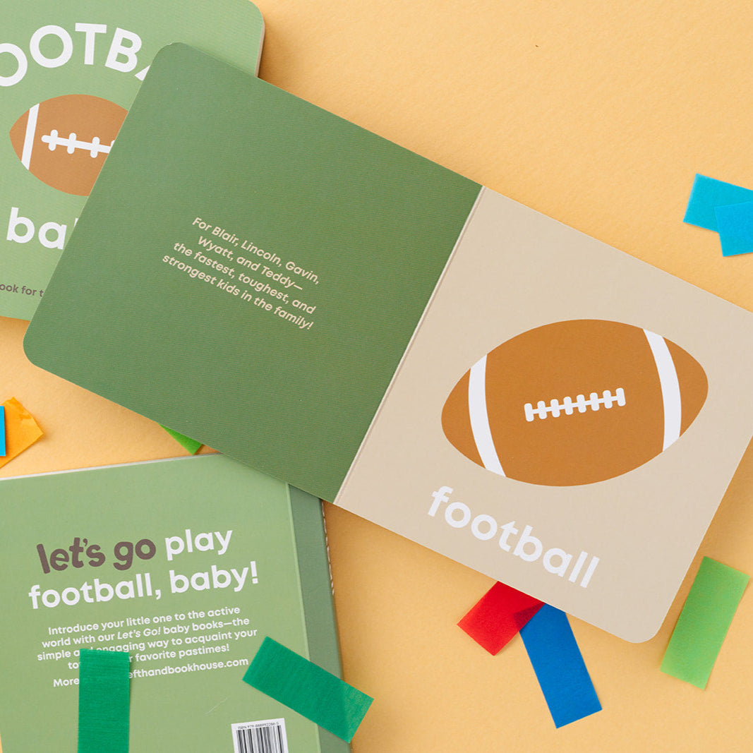 Children's books about football on a yellow background
