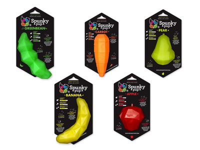 Treat Dispensing Fruits and Veggies Dog Toy by Spunky Pup