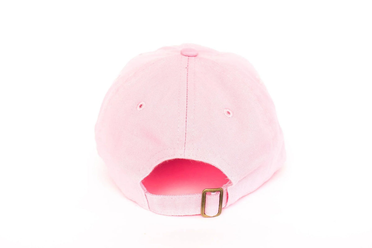 Pink baseball cap on a white background