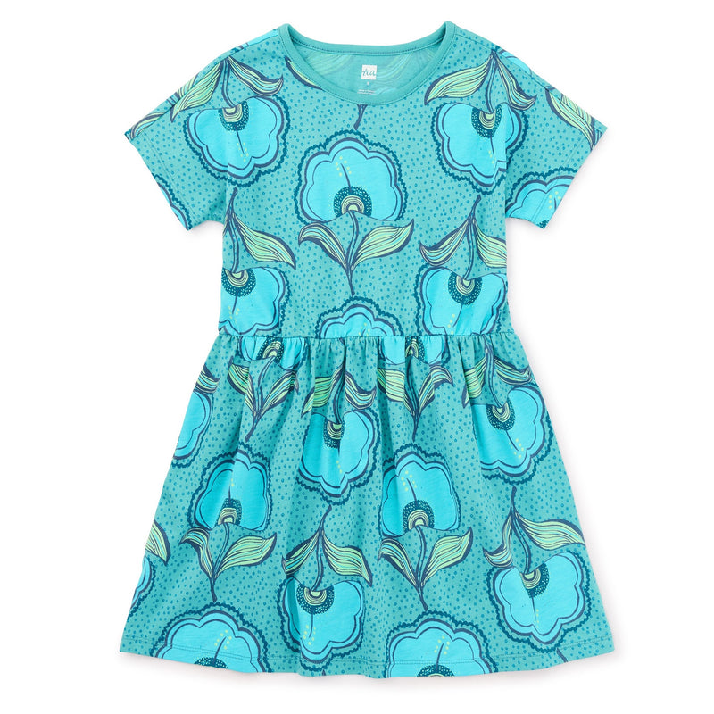 Short Sleeve Twirl Dress - Hibiscus Wax Print by Tea Collection